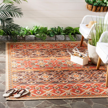 Safavieh Veranda Ver093 Red/Chocolate Rug.
