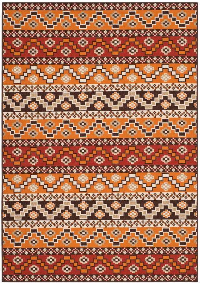 Safavieh Veranda Ver095 Red/Chocolate Rug.