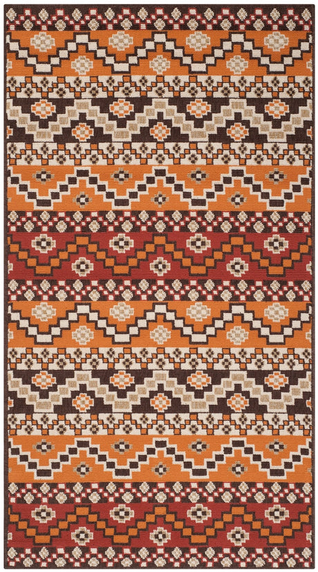 Safavieh Veranda Ver095 Red/Chocolate Rug.