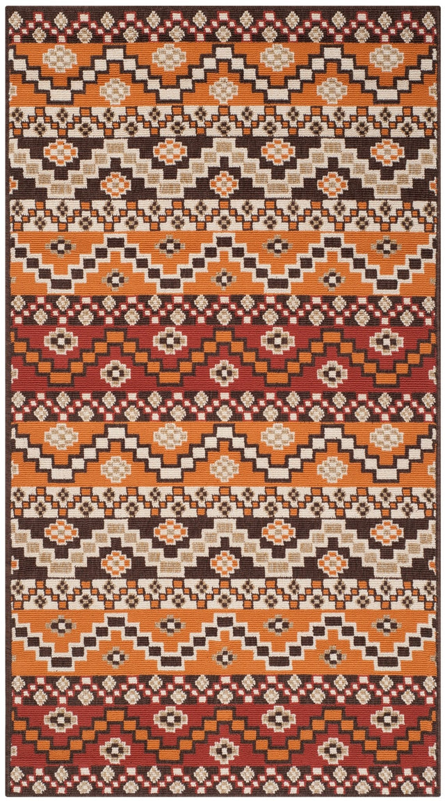 Safavieh Veranda Ver095 Red/Chocolate Rug.