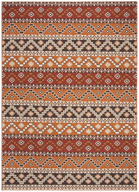 Safavieh Veranda Ver095 Red/Chocolate Rug.