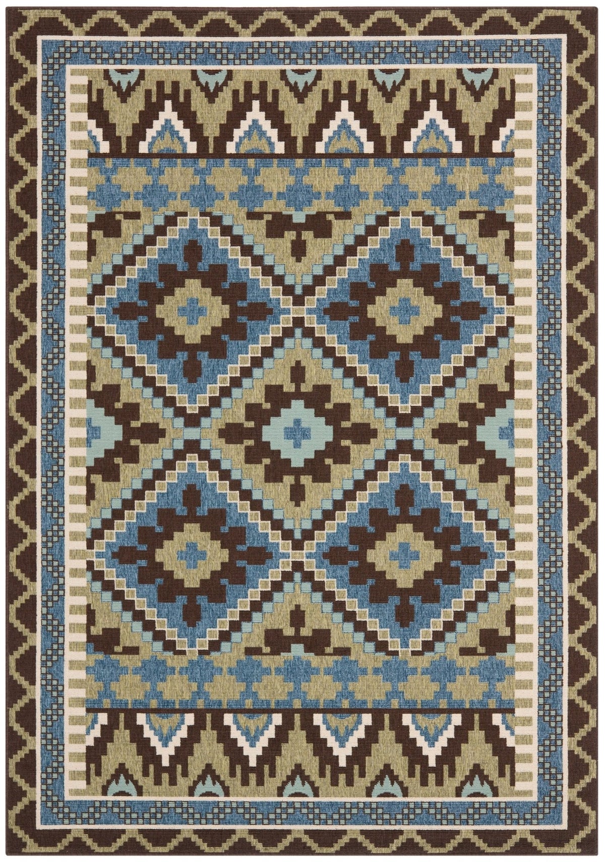 Safavieh Veranda Ver096 Green/Chocolate Rug.