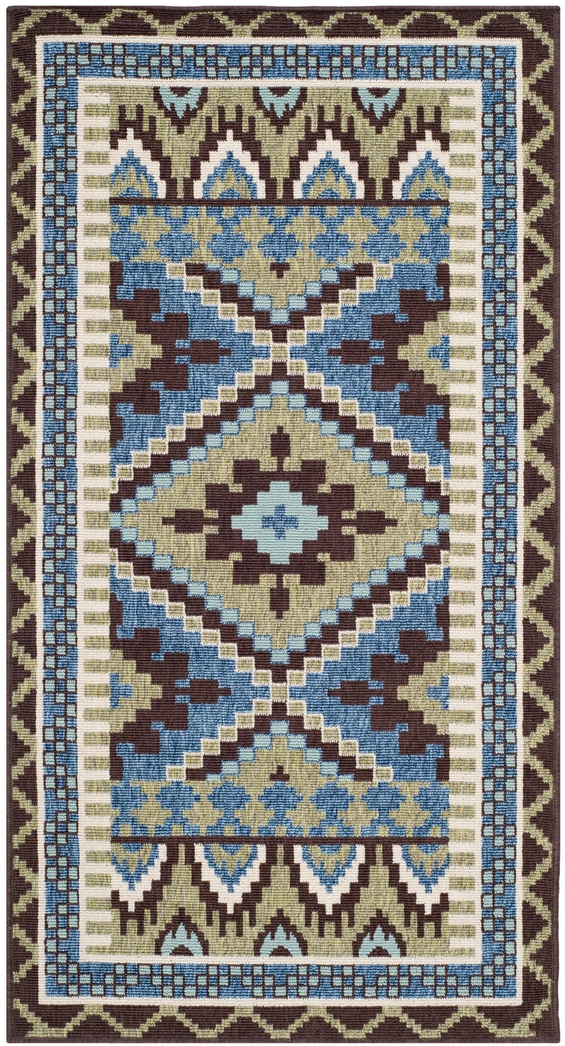 Safavieh Veranda Ver096 Green/Chocolate Rug.