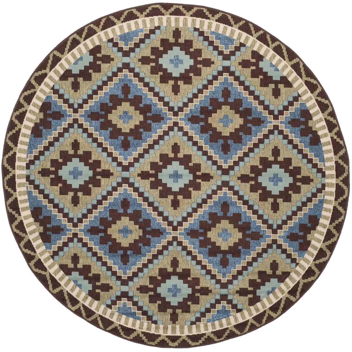 Safavieh Veranda Ver096 Green/Chocolate Rug.
