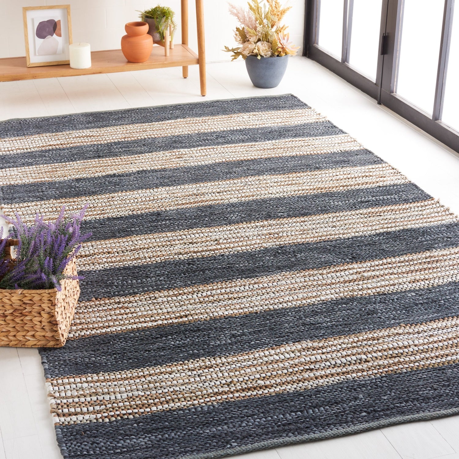 Safavieh Vintage Leather Vtl204G Dark Grey/Natural Rug.