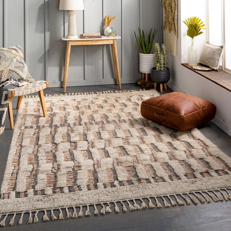 Surya Sahara Sah-2309 Dark Brown, Pale Pink, Cream, Taupe Rugs.