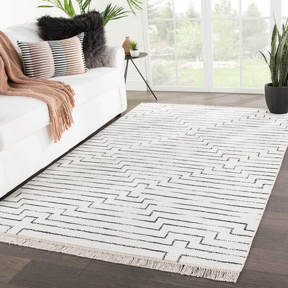 Jaipur Satellite Alloy Sat02 White Geometric Area Rug