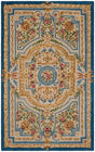 Safavieh Savonnerie Sav118M Blue / Ivory Rugs.