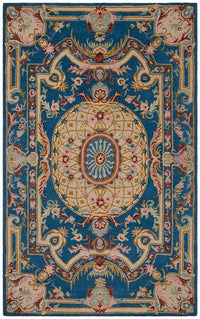 Safavieh Savonnerie Sav120M Blue / Ivory Area Rug