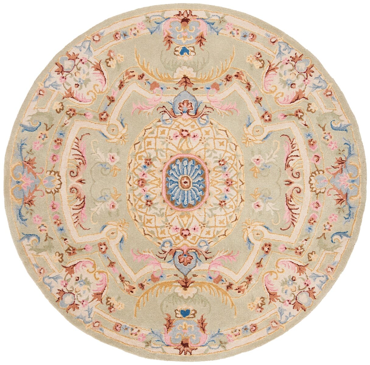 Safavieh Savonnerie Sav120W Sage / Blue Area Rug