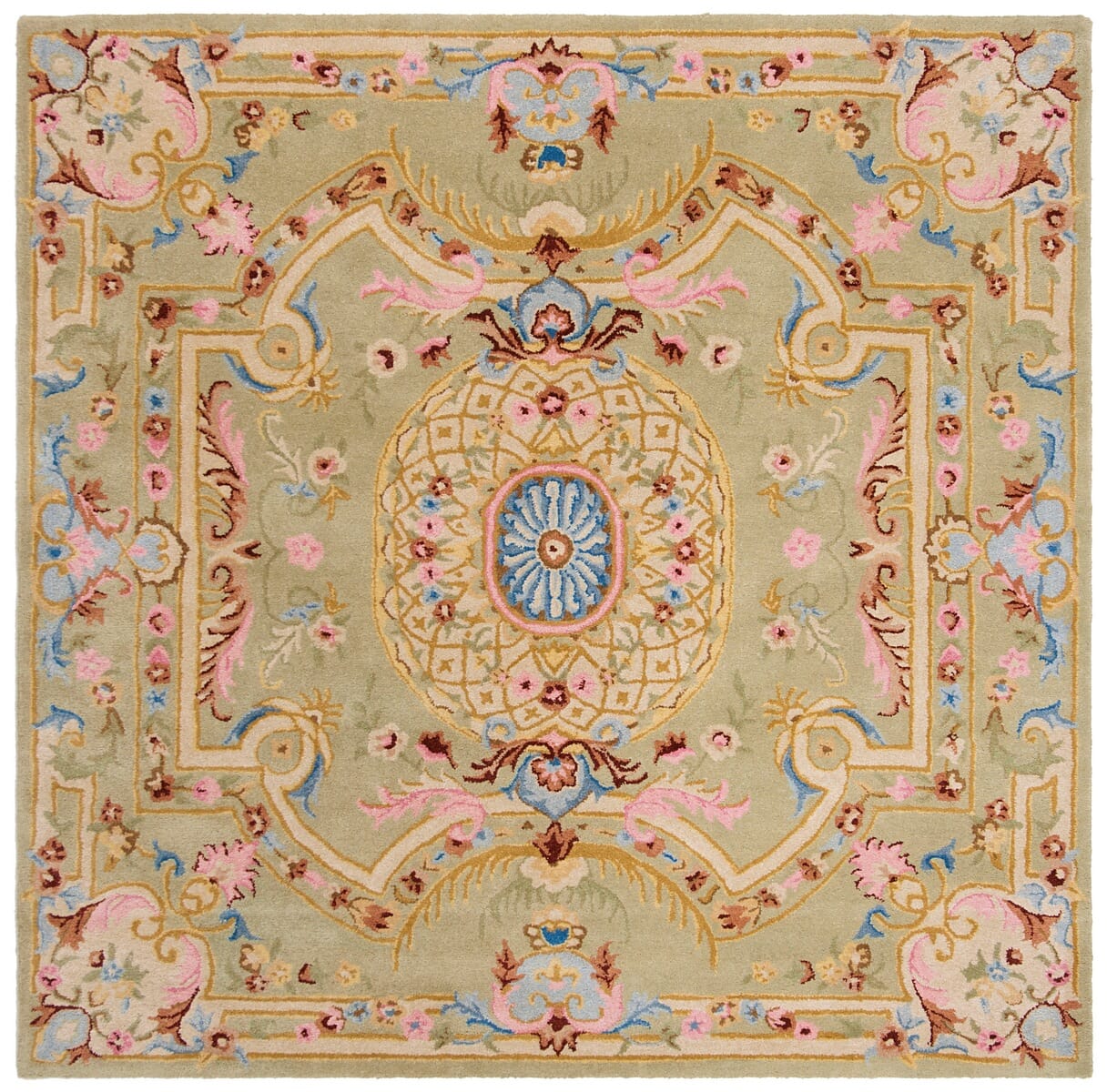 Safavieh Savonnerie Sav120W Sage / Blue Area Rug