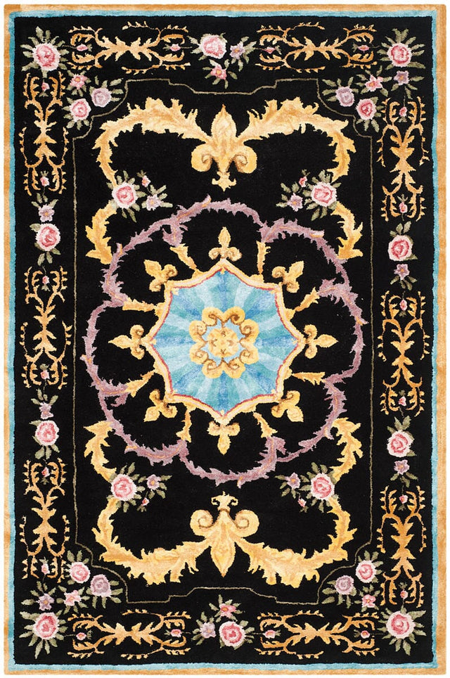 Safavieh Savonnerie Sav609B Black / Multi Area Rug