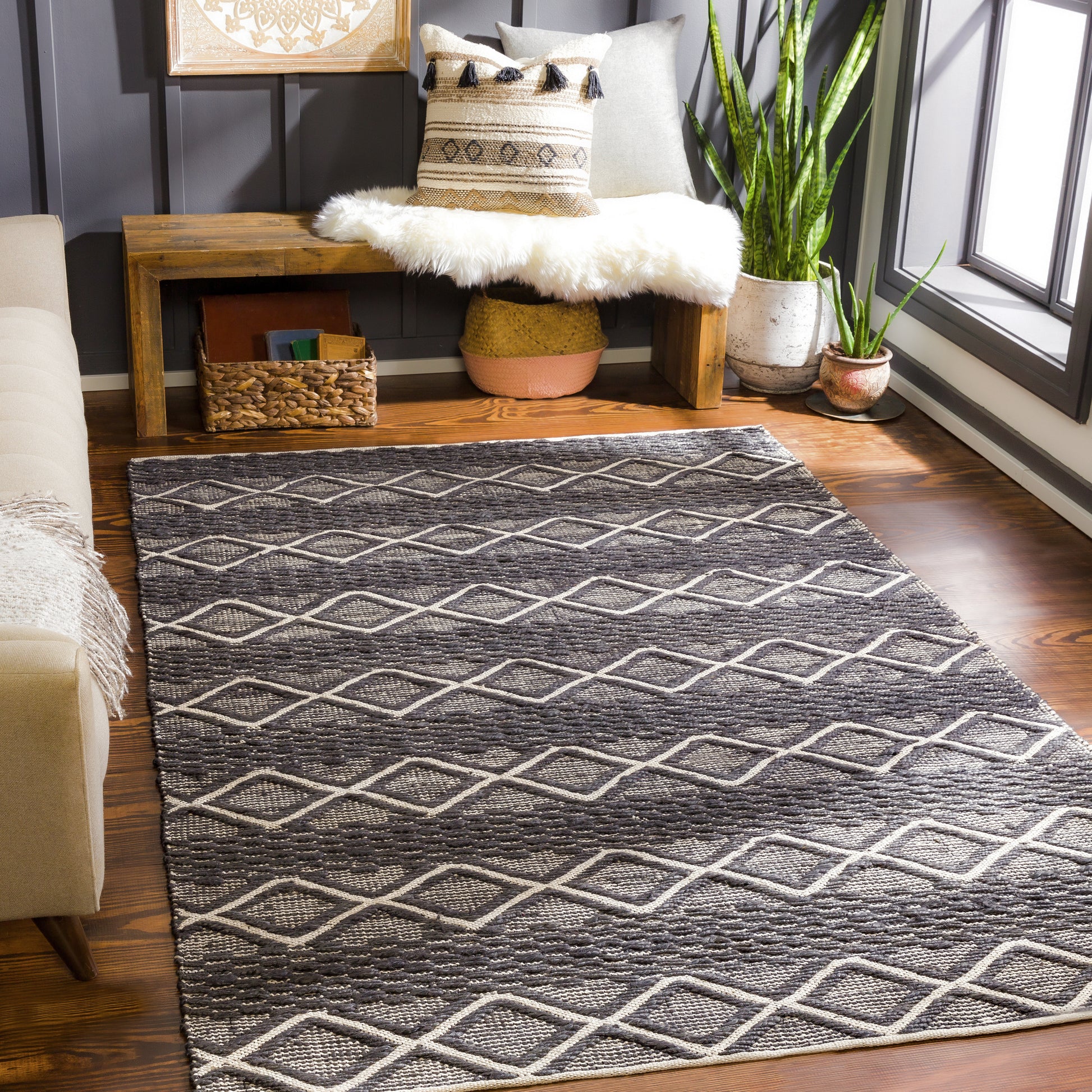 Surya Santa Barbara Sbb-2308 Charcoal, Beige Area Rug