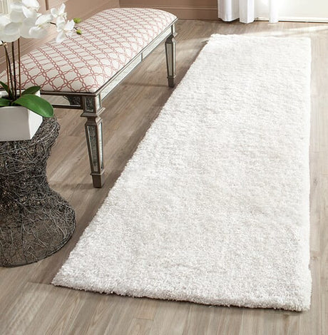 Safavieh South Beach Shag Sbs562A Snow White Shag Area Rug