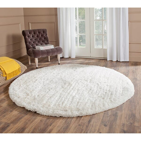 Safavieh South Beach Shag Sbs562A Snow White Shag Area Rug