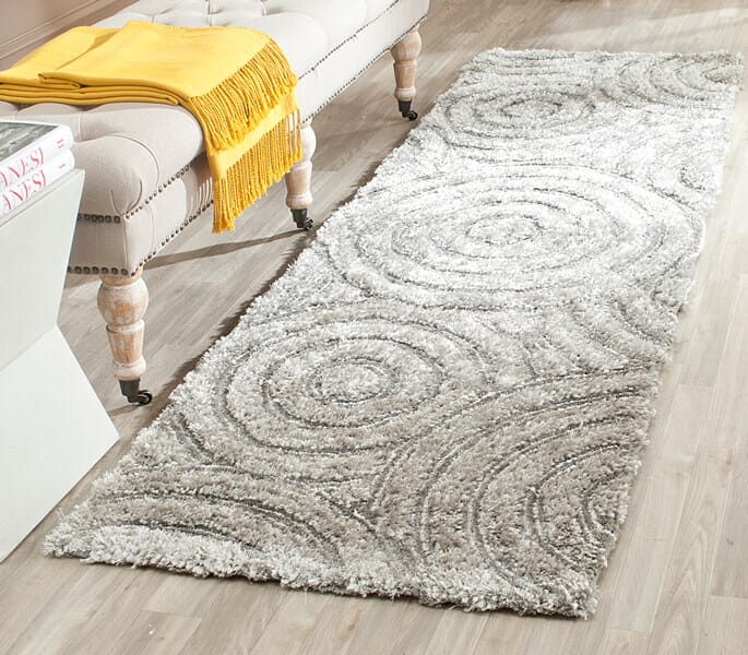 Safavieh South Beach Shag Sbs620B Silver Geometric Area Rug