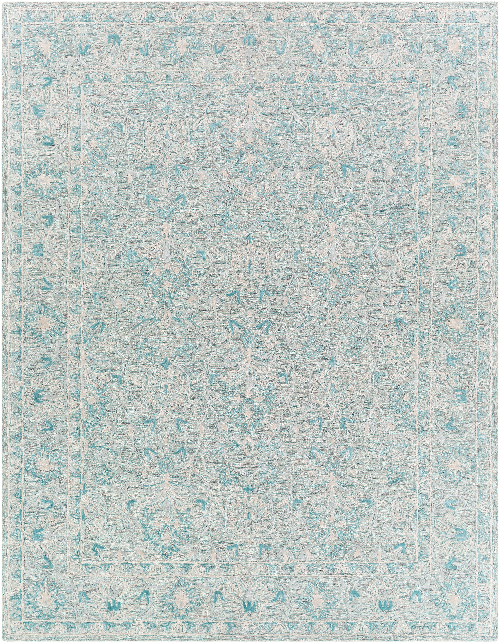 Surya Shelby Sby-1012 Teal, Seafoam, Medium Gray, Light Gray Area Rug