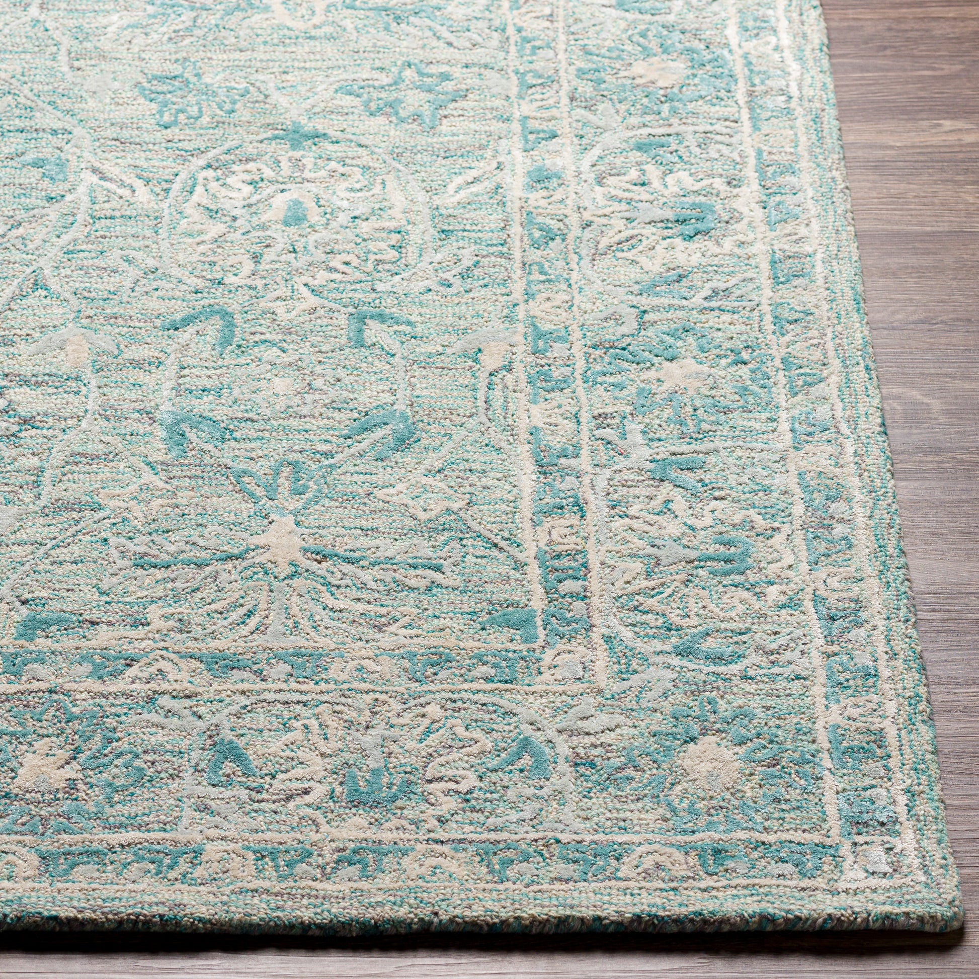 Surya Shelby Sby-1012 Teal, Seafoam, Medium Gray, Light Gray Area Rug