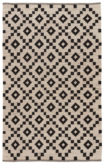 Jaipur Scandinavia Nordic Croix Scn01 Antique White / Ebony Southwestern Area Rug