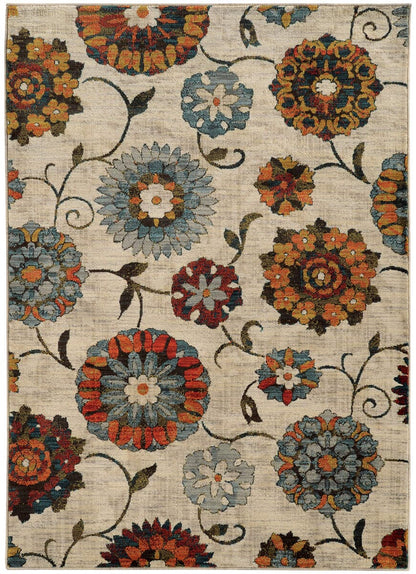 Oriental Weavers Sphinx Sedona 6361A Ivory / Multi Floral / Country Area Rug