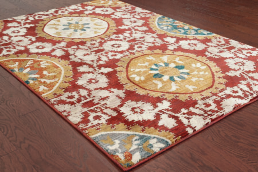 Oriental Weavers Sphinx Sedona 6366A Red / Gold Geometric Area Rug