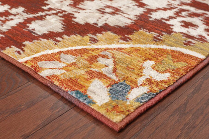 Oriental Weavers Sphinx Sedona 6366A Red / Gold Geometric Area Rug