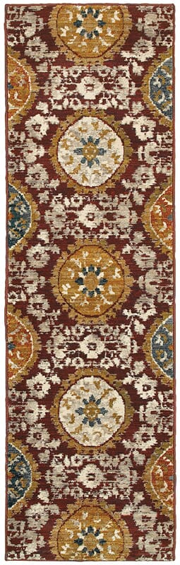 Oriental Weavers Sphinx Sedona 6366A Red / Gold Geometric Area Rug