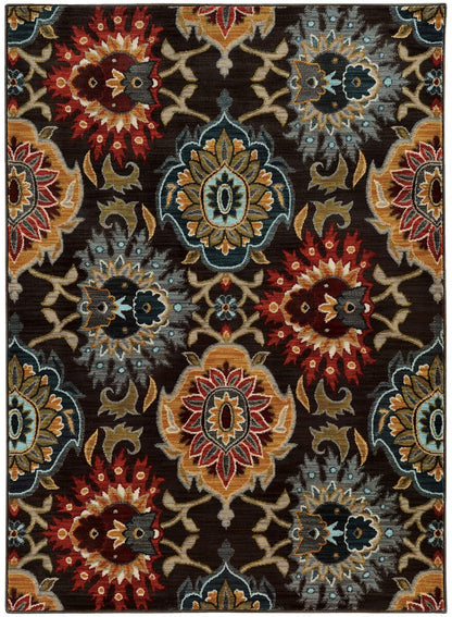 Oriental Weavers Sphinx Sedona 6369D Charcoal / Multi Geometric Area Rug