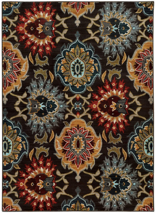 Oriental Weavers Sphinx Sedona 6369D Charcoal / Multi Geometric Area Rug