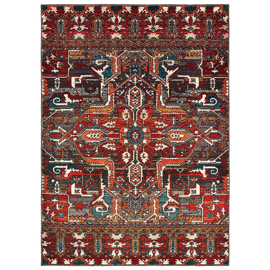 Oriental Weavers Sphinx Sedona 9575A Red / Orange Area Rug