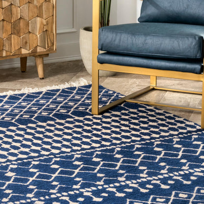 Nuloom Emmeline Trellis Nem2702B Blue Area Rug