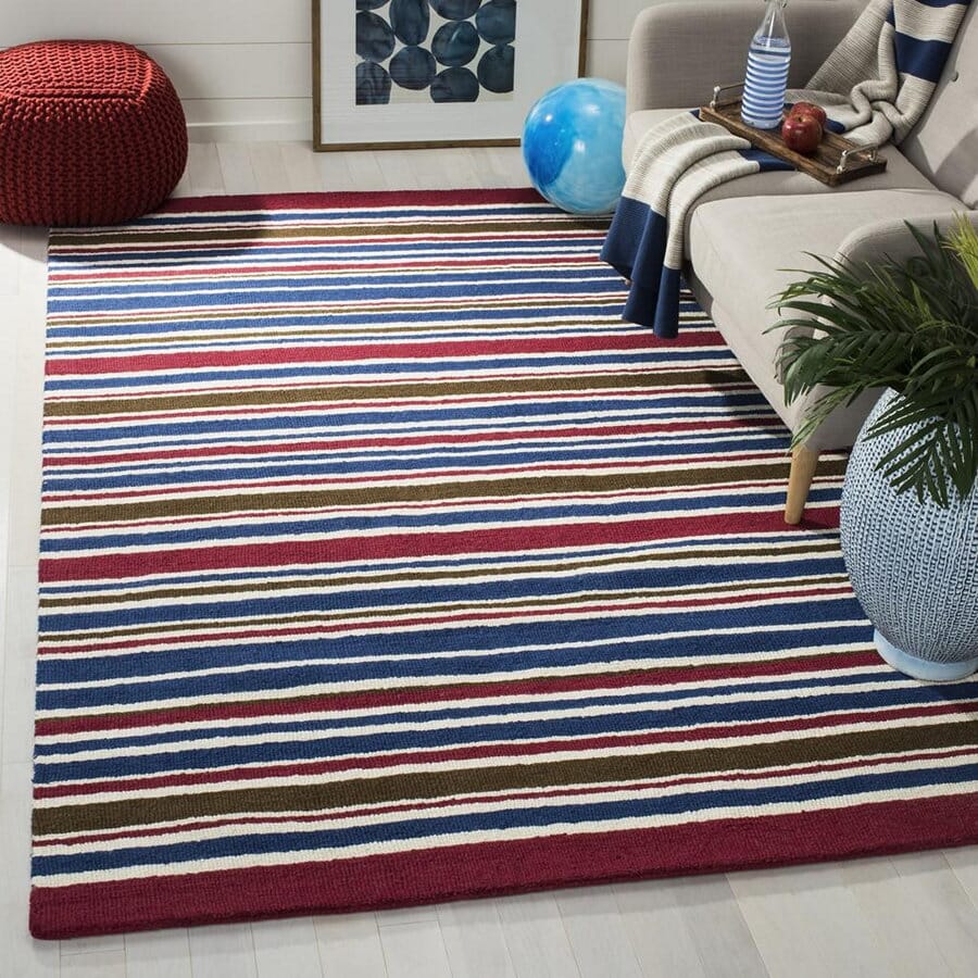 Safavieh Safavieh Kids Sfk315A Ivory / Multi Striped Area Rug