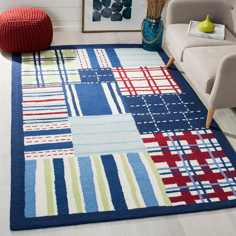 Safavieh Safavieh Kids Sfk318A Blue / Multi Geometric Area Rug