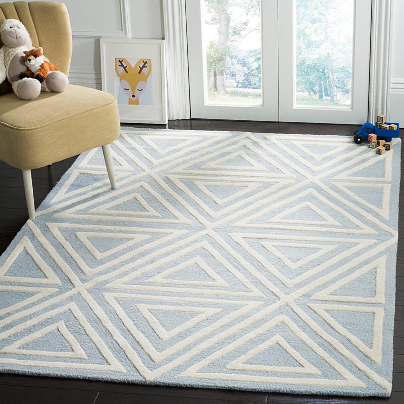 Safavieh Safavieh Kids Sfk912E Blue / Ivory Geometric Area Rug