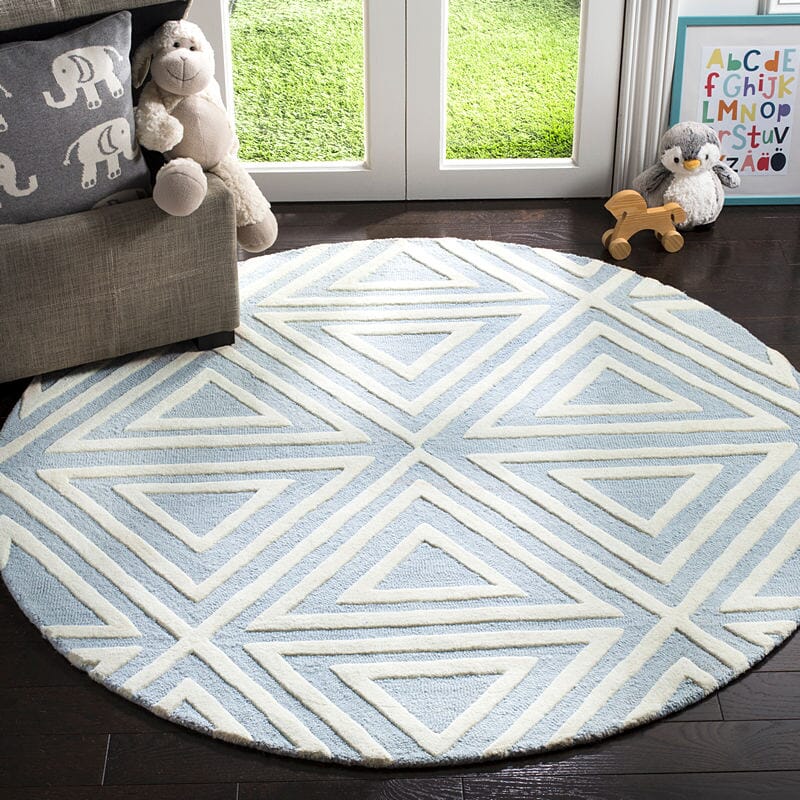 Safavieh Safavieh Kids Sfk912E Blue / Ivory Geometric Area Rug