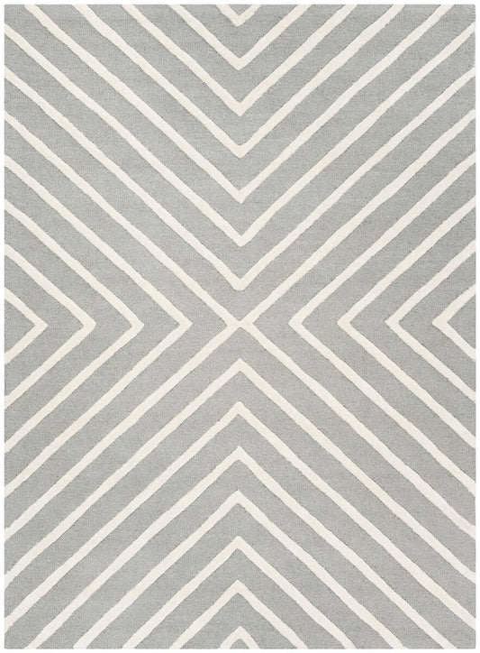 Safavieh Safavieh Kids Sfk920C Grey / Ivory Geometric Area Rug