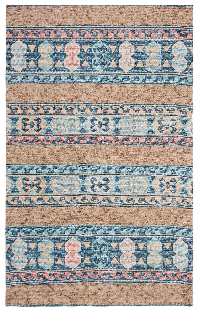 Safavieh Saffron Sfn107M Blue / Taupe Rugs.