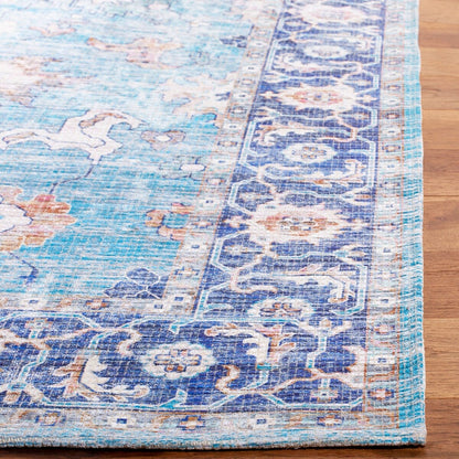 Safavieh Saffron Sfn201M Aqua / Navy Area Rug