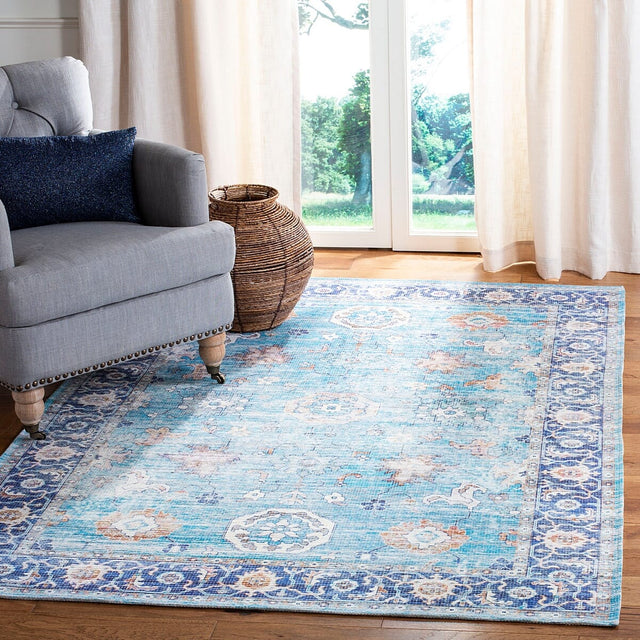 Safavieh Saffron Sfn201M Aqua / Navy Rugs.