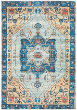 Safavieh Saffron Sfn540K Turquoise / Navy Rugs.