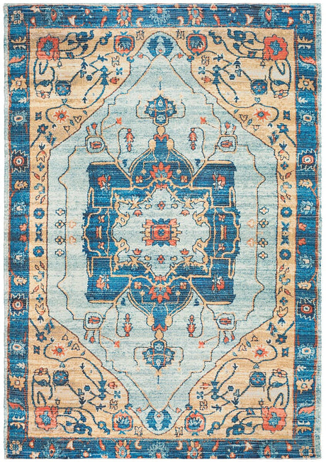 Safavieh Saffron Sfn540K Turquoise / Navy Rugs.