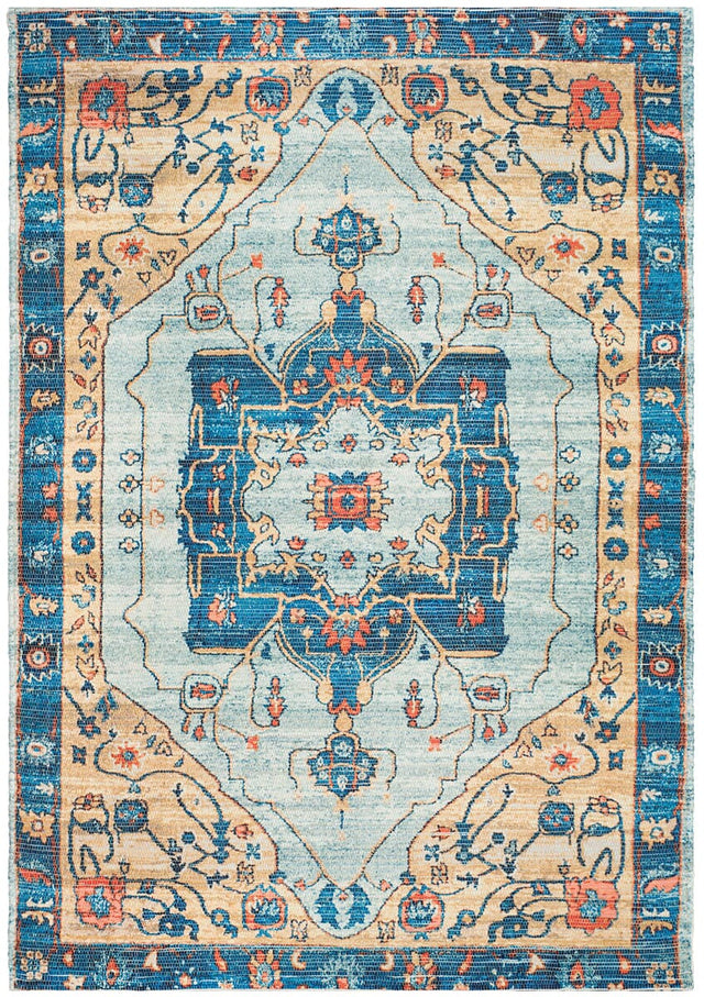 Safavieh Saffron Sfn540K Turquoise / Navy Area Rug