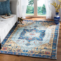 Safavieh Saffron Sfn540K Turquoise / Navy Area Rug