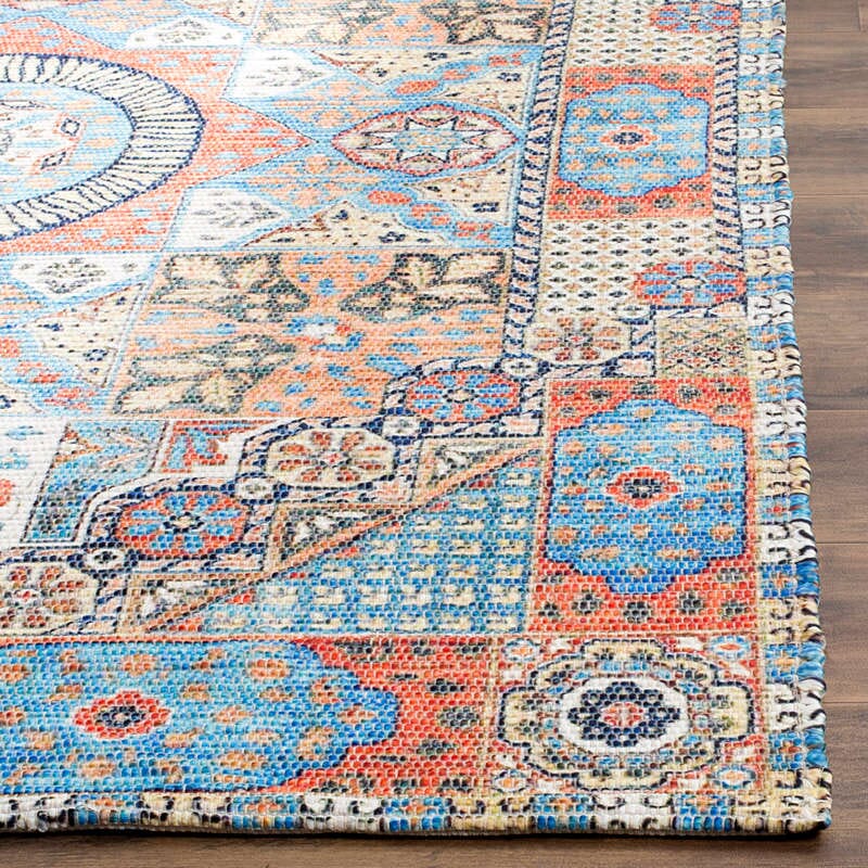 Safavieh Saffron Sfn541P Orange / Blue Area Rug