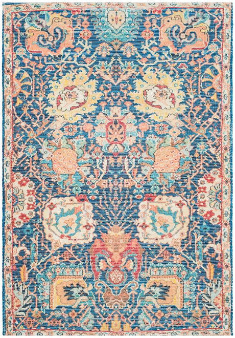 Safavieh Saffron Sfn542M Blue / Orange Rugs.