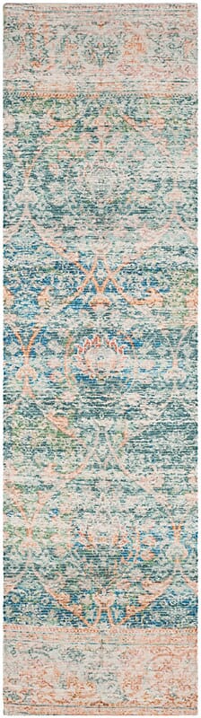 Safavieh Saffron Sfn563A Turquoise / Peach Vintage / Distressed Area Rug