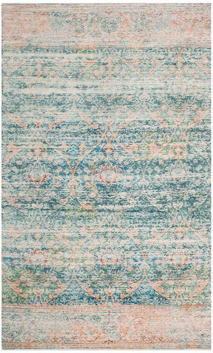 Safavieh Saffron Sfn563A Turquoise / Peach Vintage / Distressed Area Rug