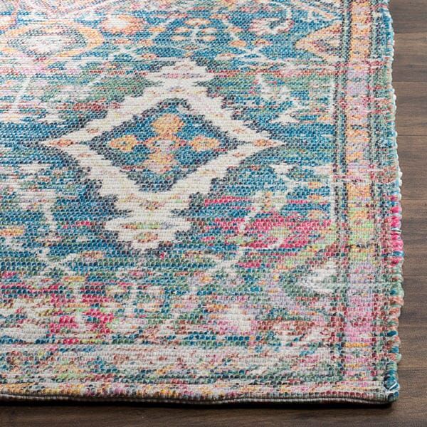 Safavieh Saffron Sfn564A Turquoise / Peach Area Rug