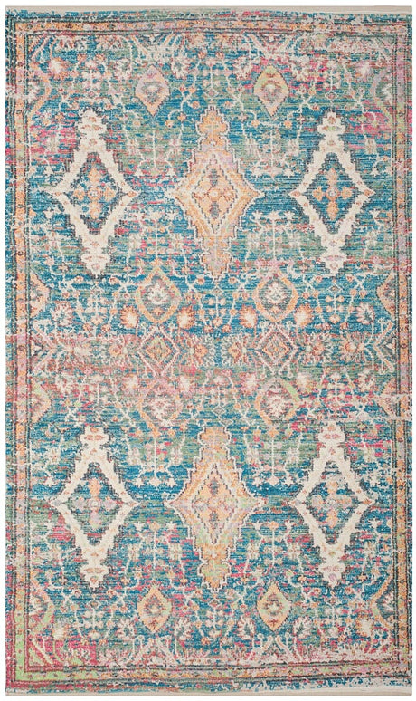 Safavieh Saffron Sfn564A Turquoise/Peach Rug.