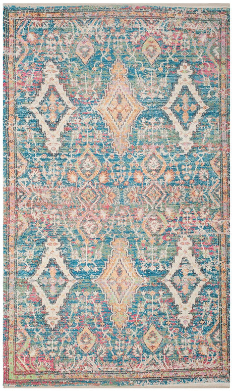 Safavieh Saffron Sfn564A Turquoise/Peach Rug.